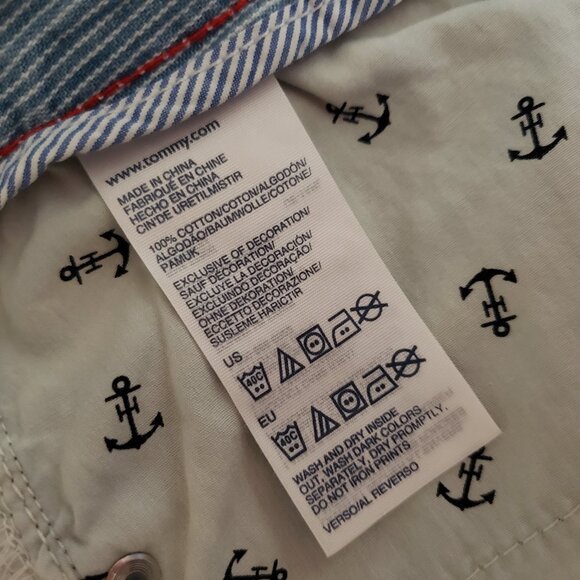 Tommy Hilfiger Size 12 Women's Jean Denim Mini Skirt Blue White Striped Cotton - Picture 6 of 6